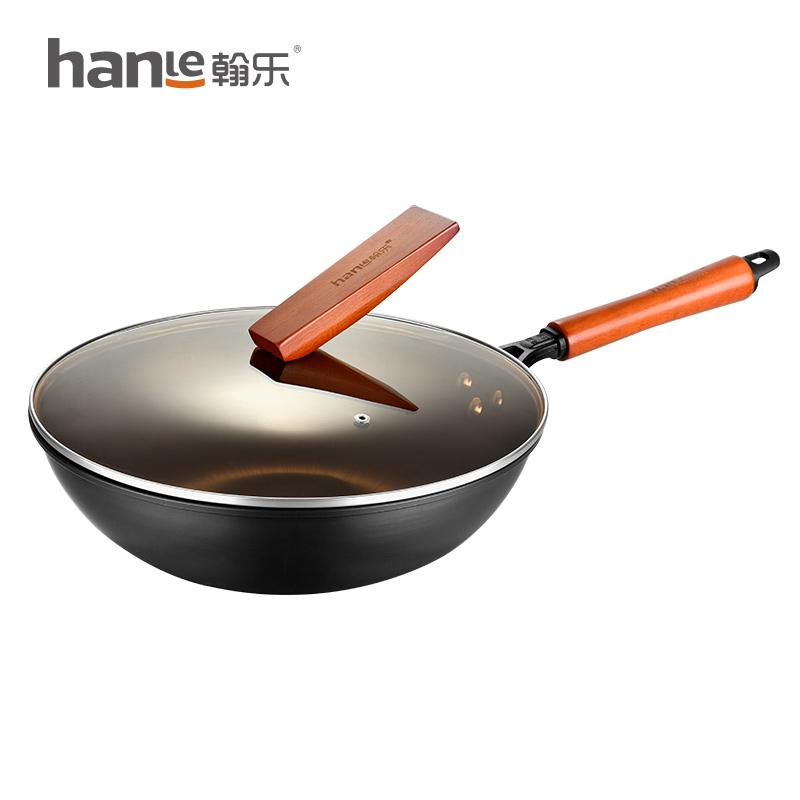 翰乐 原木淳精铁无涂层炒锅X8686